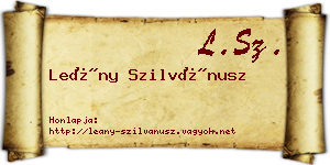 Leány Szilvánusz névjegykártya